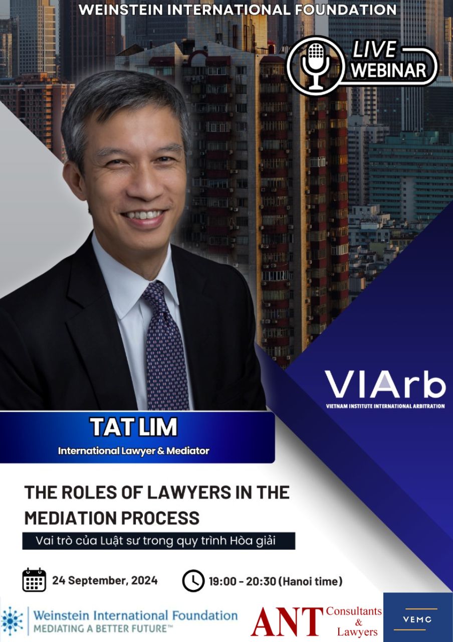 Webinar Event on Sep 24th, 2024 on The Role of Lawyers in Mediation in Vietnam