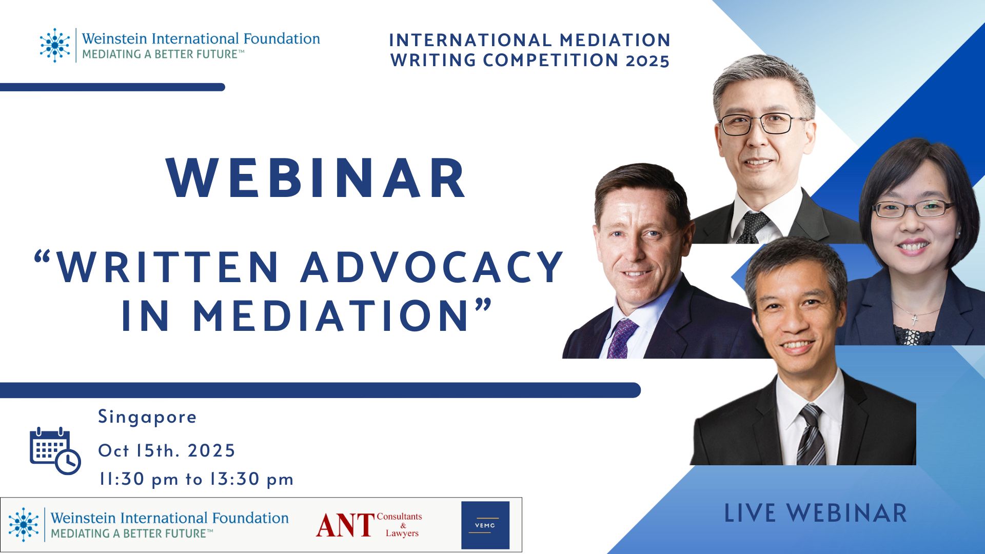 Join the Webinar on Oct 15th with Singapore Future Legal Practioners to Master Written Advocacy in Mediation